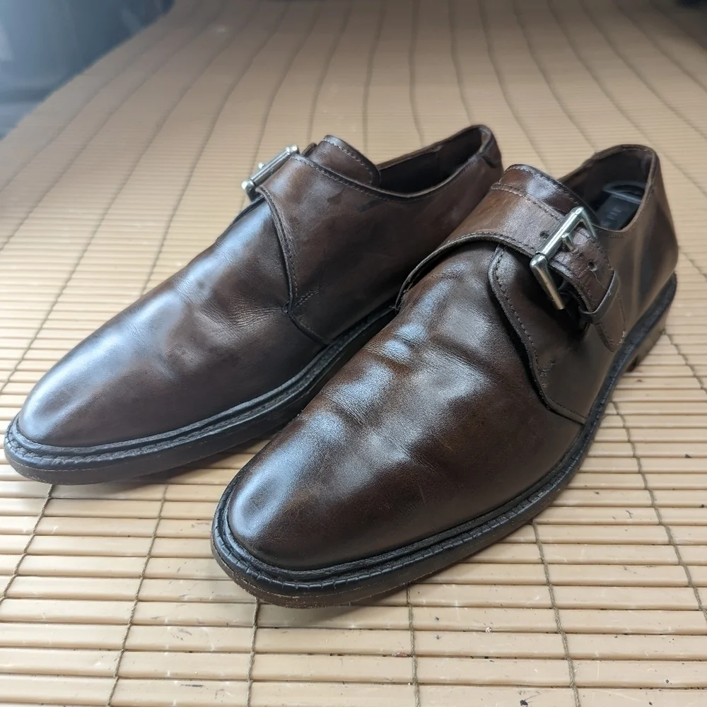 Allen Edmonds Norwich Men’s Single Monk Strap Brown Leather Size 9D. 114.4pm